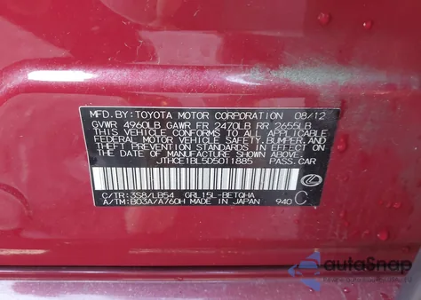 2013 Lexus Gs 350 z USA, uszkodzony, nr VIN JTHCE1BL5D5011885